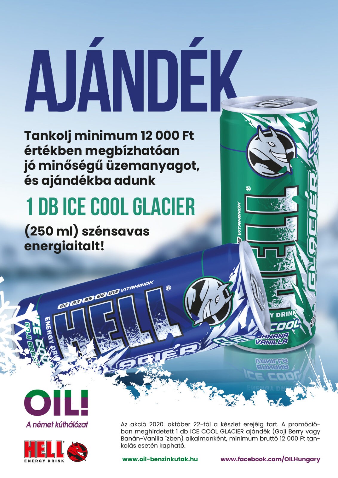 AJÁNDÉK HELL ICE COOL GLACIER szénsavas energiaital!