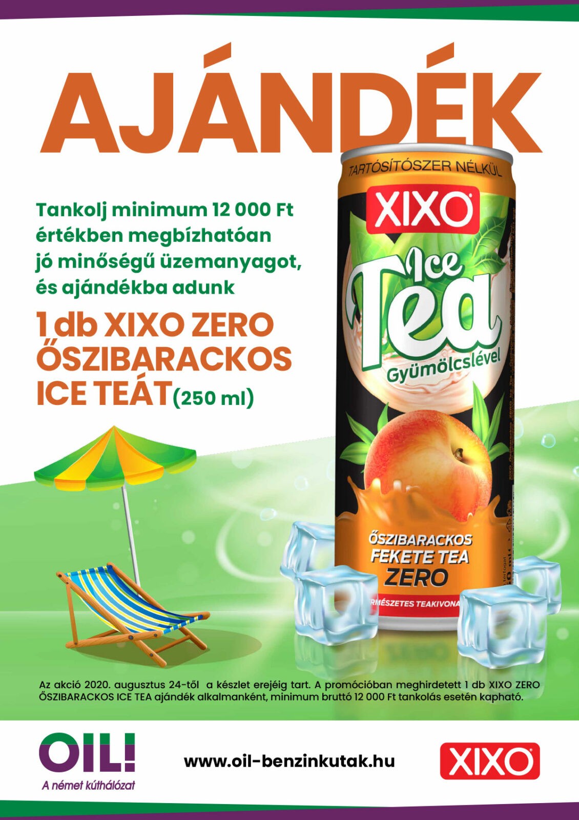 AJÁNDÉK XIXO ZERO őszibarackos ice tea promóció
