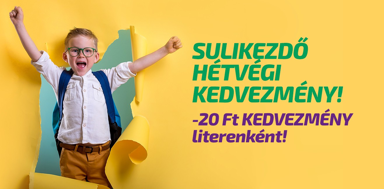 Sulikezdő hétvégi akció – 20 Ft kedvezmény literenként!